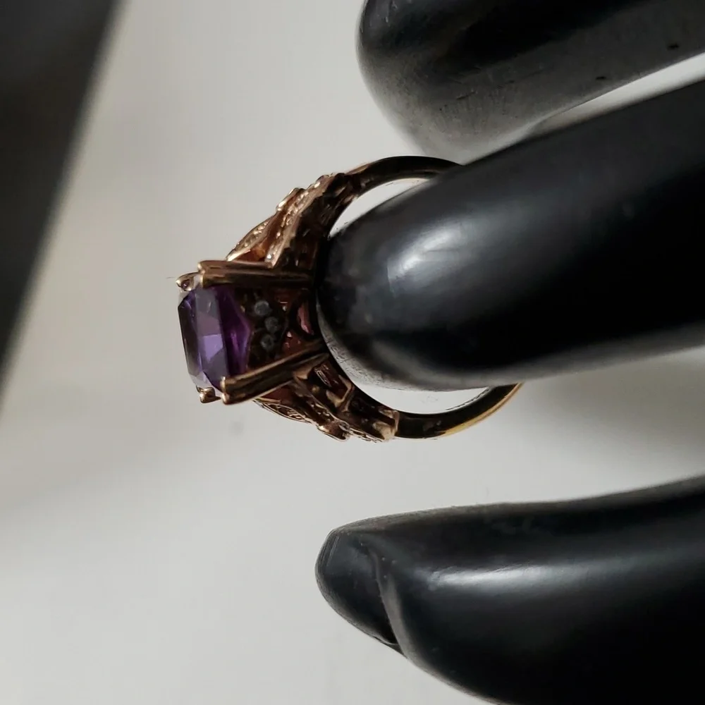 Watch Video / Sterling Silver 925 Sapphire Rose Gold Ring